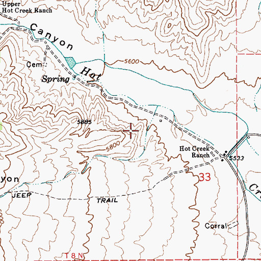 Topographic Map of Mountain View Canyon, NV