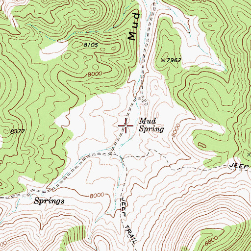 Topographic Map of Mud Spring, NV