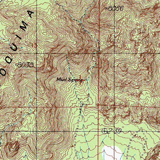 Topographic Map of Mud Spring, NV