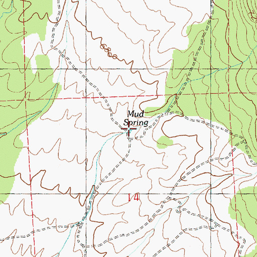 Topographic Map of Mud Spring, NV