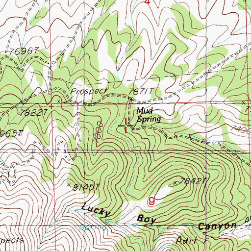 Topographic Map of Mud Spring, NV