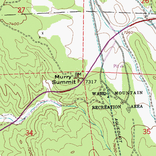 Topographic Map of Murry Summit, NV