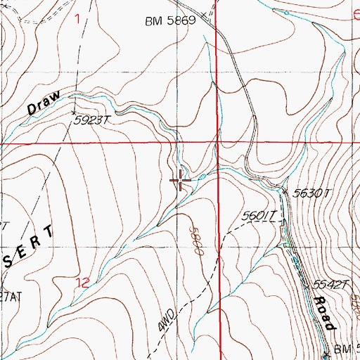 Topographic Map of Mustang Draw, NV