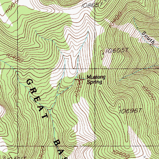 Topographic Map of Mustang Spring, NV