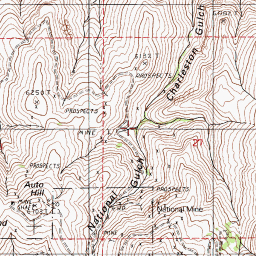 Topographic Map of National Gulch, NV