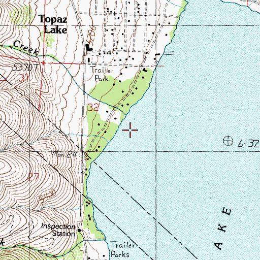 Topographic Map of Nevada Creek, NV