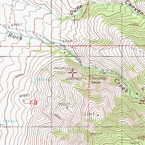 Topographic Map of Nevada Mine, NV