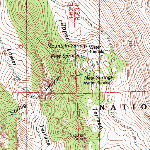 Topographic Map of New Springs, NV