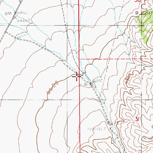 Topographic Map of Ninemile Canyon, NV