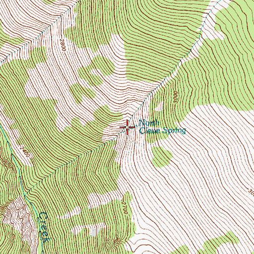 Topographic Map of North Cleve Spring, NV