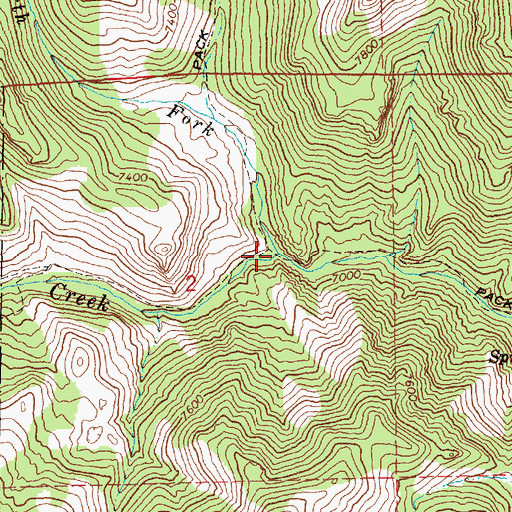 Topographic Map of North Fork Camp Creek, NV