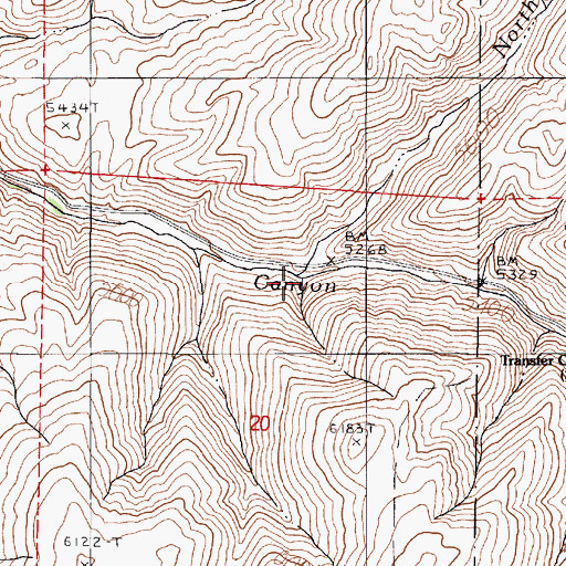 Topographic Map of North Fork Canyon Creek, NV