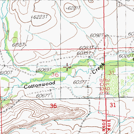 Topographic Map of North Fork Cottonwood Creek, NV