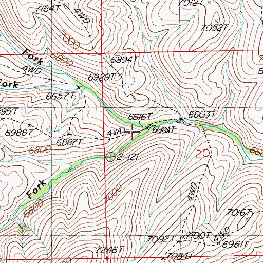 Topographic Map of North Fork Deep Creek, NV