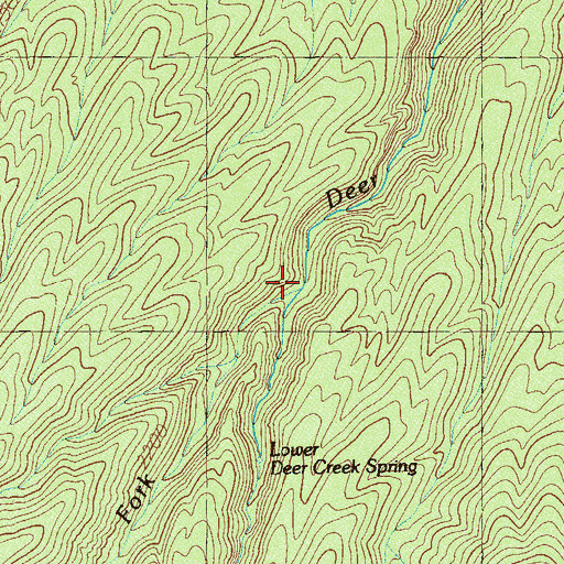 Topographic Map of North Fork Deer Creek, NV