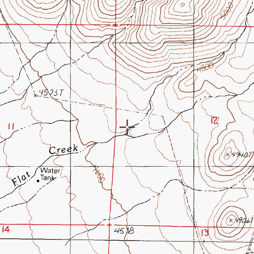 Topographic Map of North Fork Flat Creek, NV