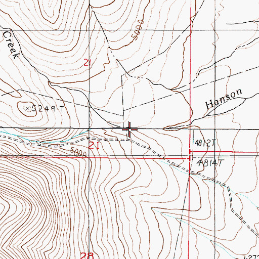 Topographic Map of North Fork Hanson Creek, NV