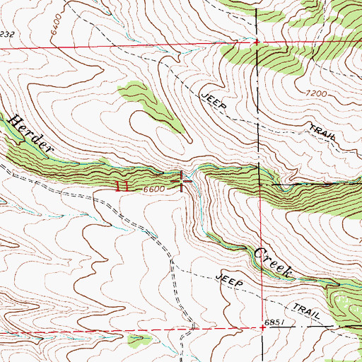 Topographic Map of North Fork Herder Creek, NV