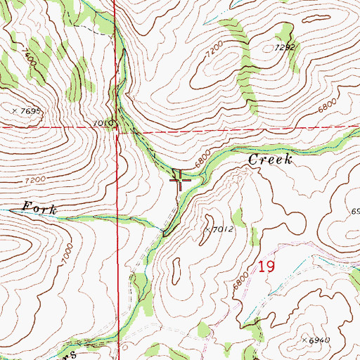 Topographic Map of North Fork Winters Creek, NV