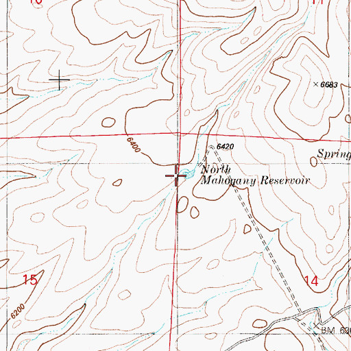 Topographic Map of North Mahogany Reservoir, NV