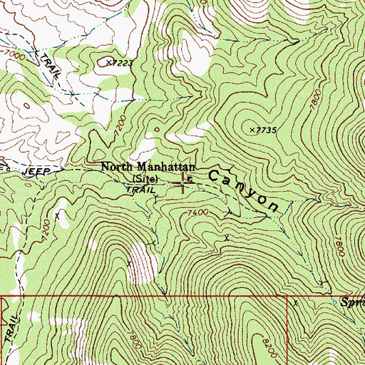 Topographic Map of North Manhattan, NV