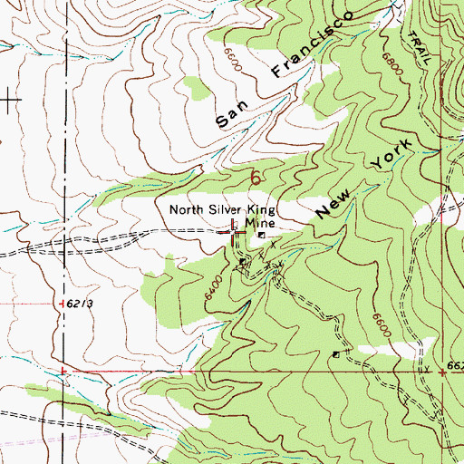 Topographic Map of North Silver King Mine, NV