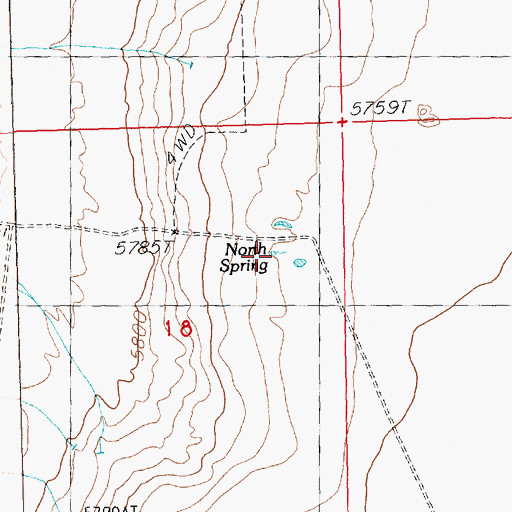 Topographic Map of North Spring, NV