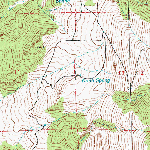 Topographic Map of North Spring, NV