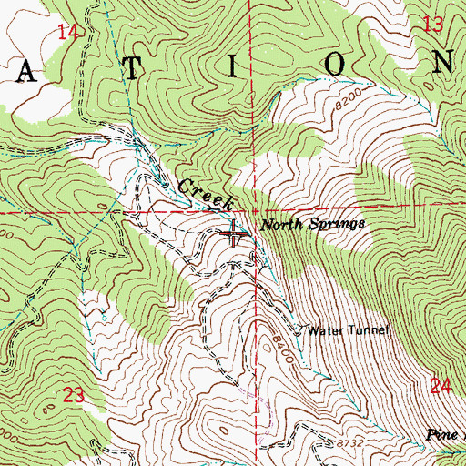 Topographic Map of North Springs, NV