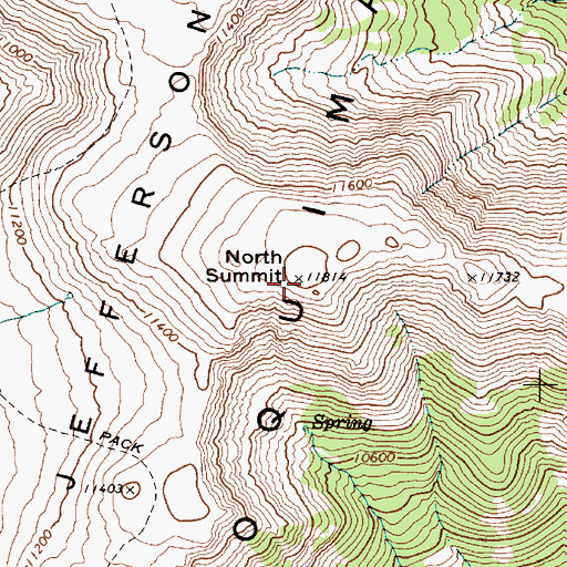 Topographic Map of North Summit Mount Jefferson, NV