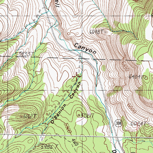 Topographic Map of O'Banion Canyon, NV