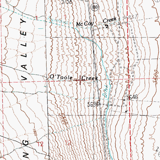 Topographic Map of O'Toole Creek, NV