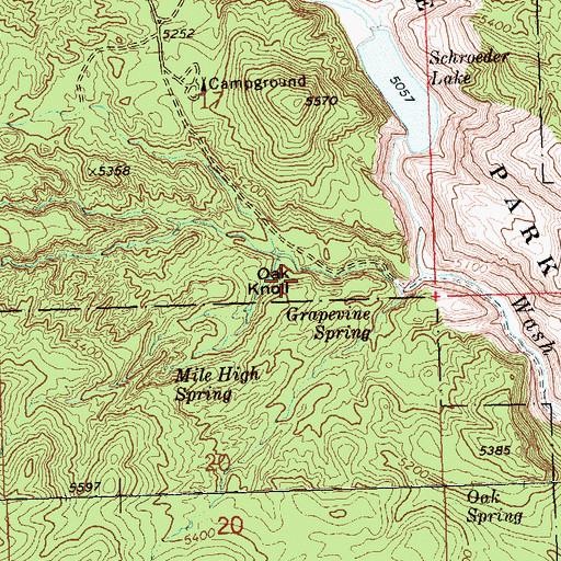 Topographic Map of Oak Knoll, NV