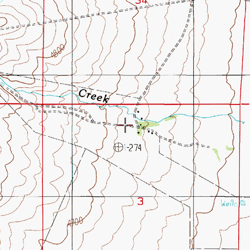 Topographic Map of Old Colony Ranch, NV