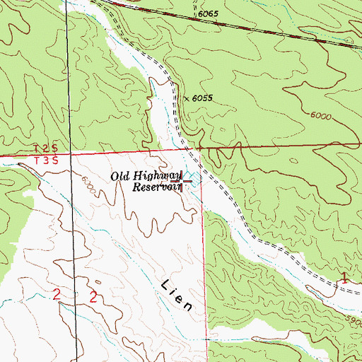 Topographic Map of Old Highway Reservoir, NV
