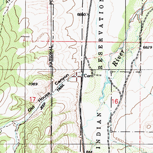 Topographic Map of Old House Canyon, NV