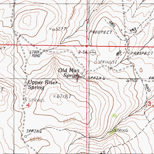 Topographic Map of Old Man Spring, NV