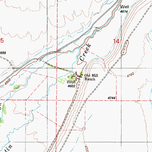 Topographic Map of Old Mill Ranch, NV