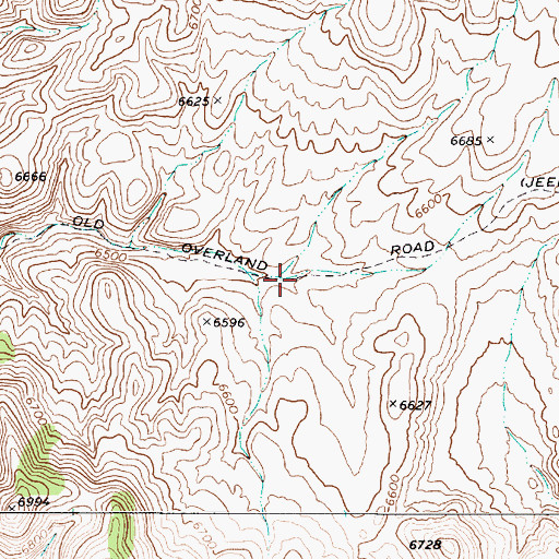 Topographic Map of Old Overland Road, NV