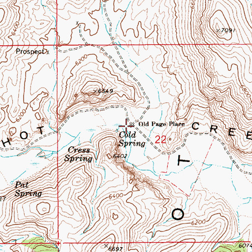 Topographic Map of Old Page Place, NV