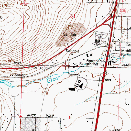 Topographic Map of Ormsby County Farm, NV