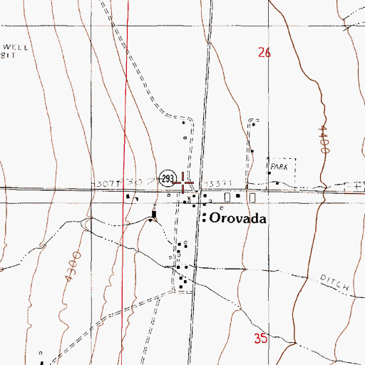 Topographic Map of Orovada, NV