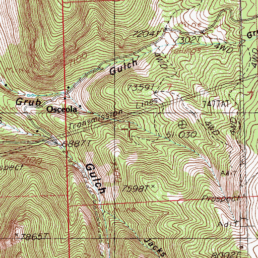 Topographic Map of Osceola, NV