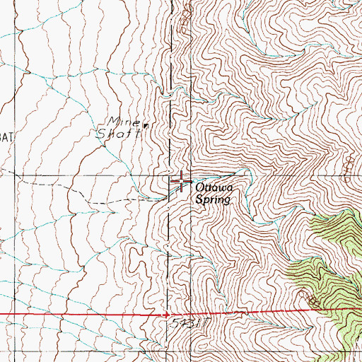 Topographic Map of Ottawa Spring, NV