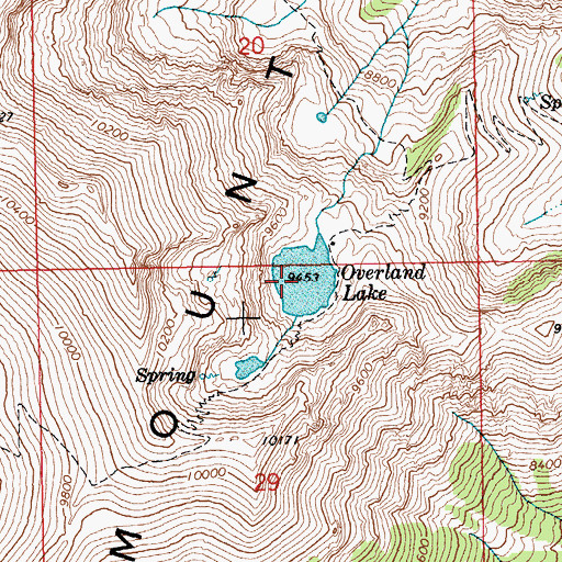 Topographic Map of Overland Lake, NV