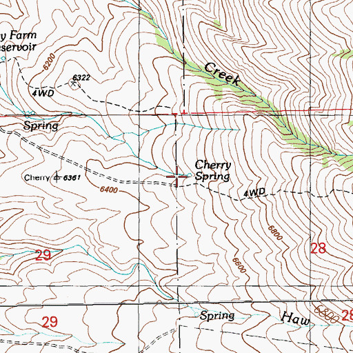 Topographic Map of Cherry Spring, NV