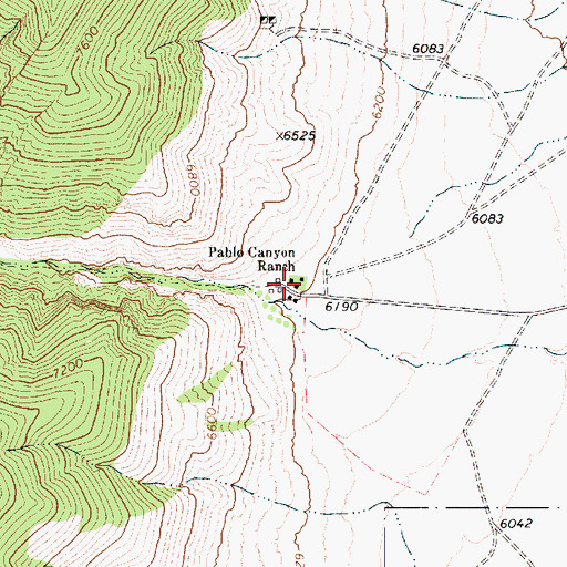 Topographic Map of Pablo Canyon Ranch, NV