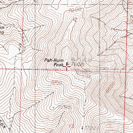 Topographic Map of Pah-Rum Peak, NV