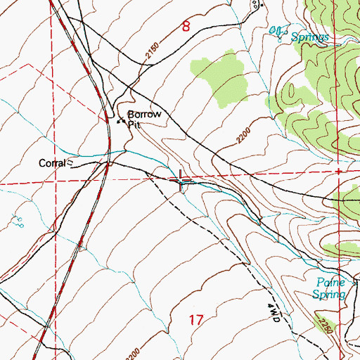 Topographic Map of Paine Gulch, NV