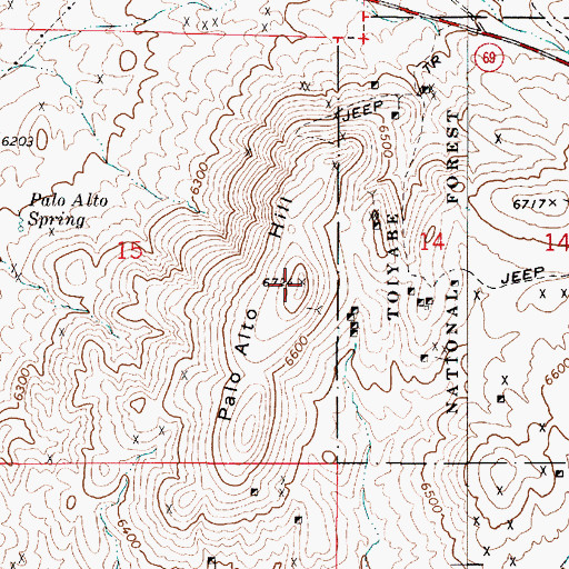 Topographic Map of Palo Alto Hill, NV